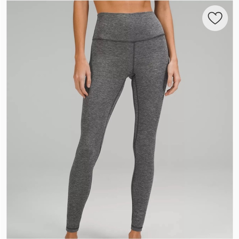 EUC, Lululemon, Heather-Gray High-Waisted Leggings, Size 6